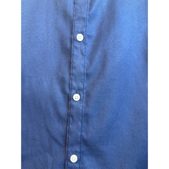 Zara Man Slim fit Dark Blue Collar Button Down Cotton Blend - Picture 3 of 7